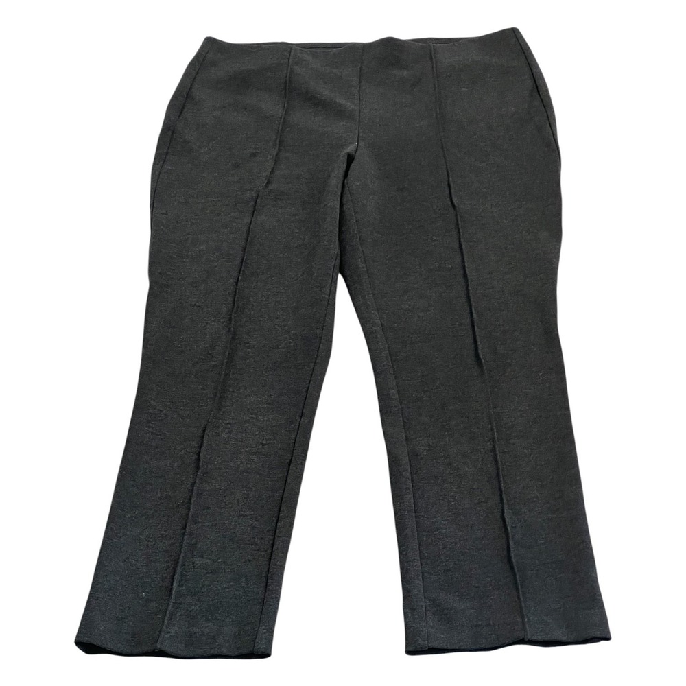Chico's 2.5R 14R Charcoal Gray Pull On Stretch‎ Straight Leg Dress Pants